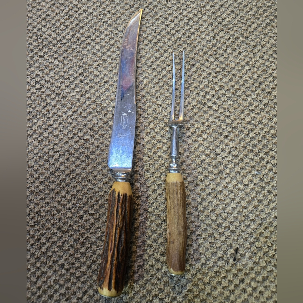 John H Best & Co. Sheffield Stainless Steel Cutlery Set Deer Antler
